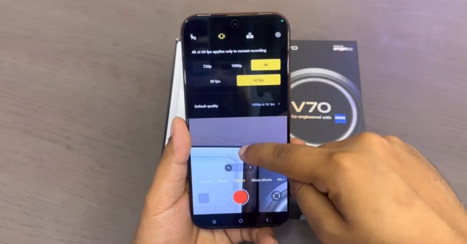 Camera vivo V70 ZEISS 50MP OIS, camera tele 50MP zoom quang học, camera góc rộng 8MP, selfie 50MP AF