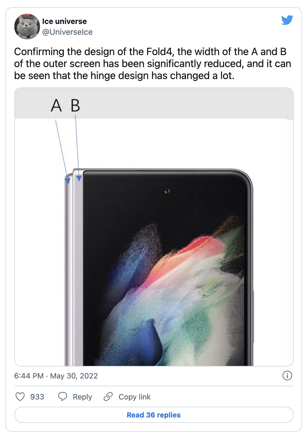 Galaxy Z Fold 4 sẽ có bản lề nhỏ hơn và viền màn hình mỏng hơn?