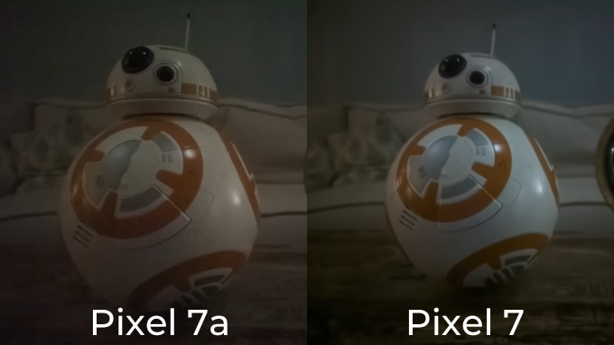 Ảnh chụp Night Sight của Pixel 7 nổi bật hơn Pixel 7a với sự sắc nét, phơi sáng hài hòa