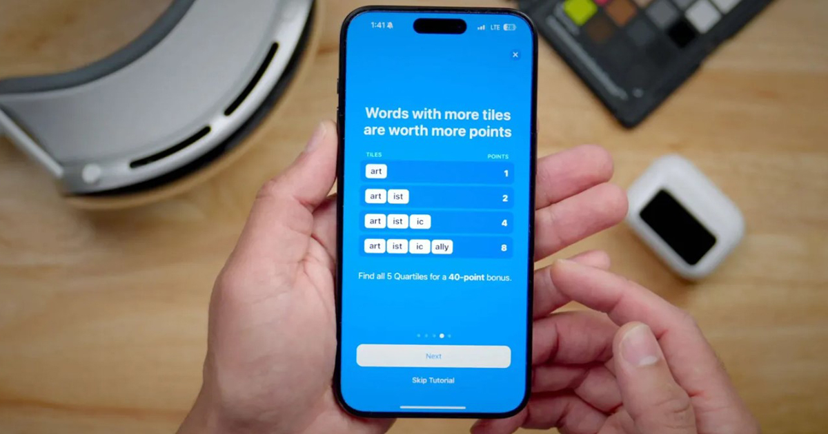 Hướng dẫn tìm kiếm và chơi game ô chữ Quartiles mới có trên iOS 17.5