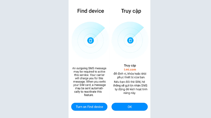 Thiết lập định vị điện thoại Xiaomi