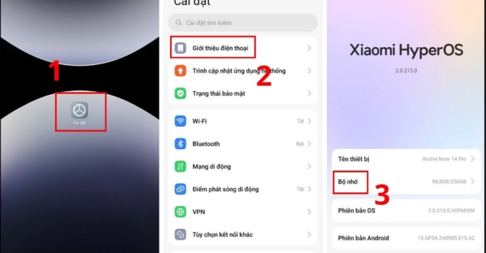 Cách 2: Xóa bộ nhớ đệm (Clear Cache) của từng ứng dụng  giải phóng dung lượng Redmi