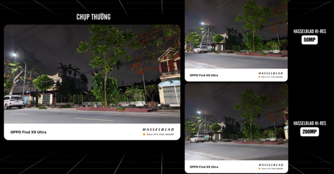 Camera OPPO Find X9 Ultra 200MP chính f/1.5 OIS, 200MP tele 3x, 50MP tele 10x, 50MP góc siêu rộng, camera trước 50MP AF, hỗ trợ zoom quang học tới 10x và quay video 4K Dolby Vision