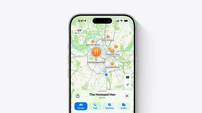 Địa điểm được đề xuất trên Apple Maps