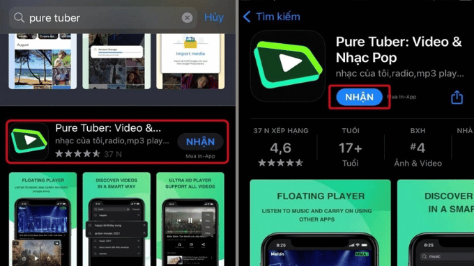 nghe nhạc trên YouTube khi tắt màn hình Xiaomi bằng pure tuber