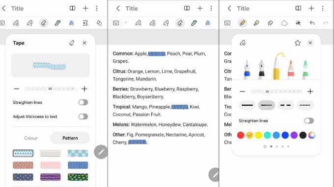 Samsung Notes One UI 9 công cụ sáng tạo đa dạng