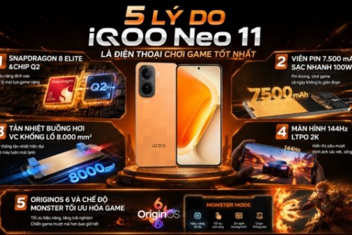 5 lý do iQOO Neo 11 là điện thoại chơi game tốt nhất trong năm 2026