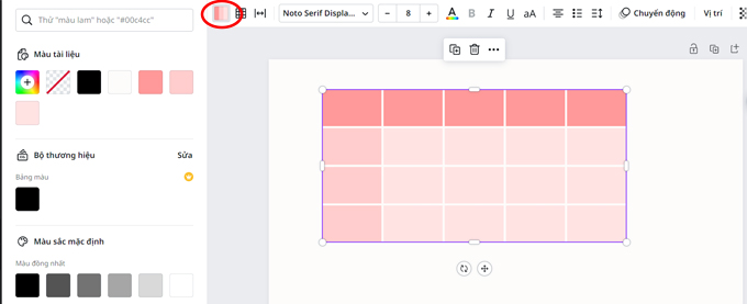 Cách tạo bảng trong Canva trên điện thoại và máy tính tùy chỉnh màu sắc