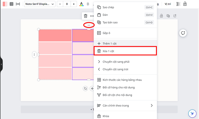 Cách tạo bảng trong Canva trên điện thoại và máy tính tùy chỉnh xóa cột hoặc hàng