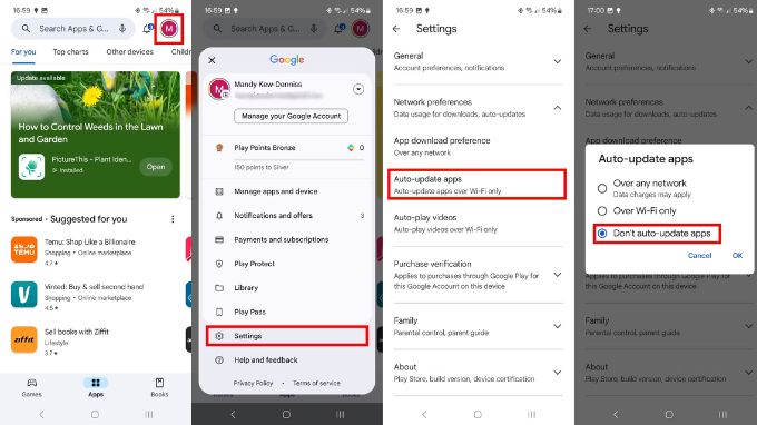 tắt tự động cập nhật ứng dụng trên Samsung Galaxy A35