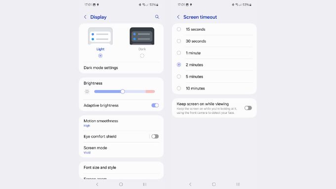 thay đổi cài đặt hiển thị trên Samsung Galaxy A35