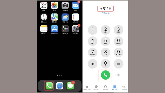 Ứng tiền thông qua cú pháp 511