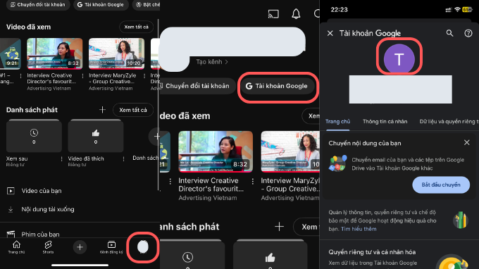Cách đổi ảnh đại diện Youtube trên điện thoại