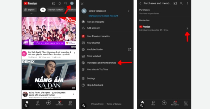Cách hủy YouTube Premium trên điện thoại Android