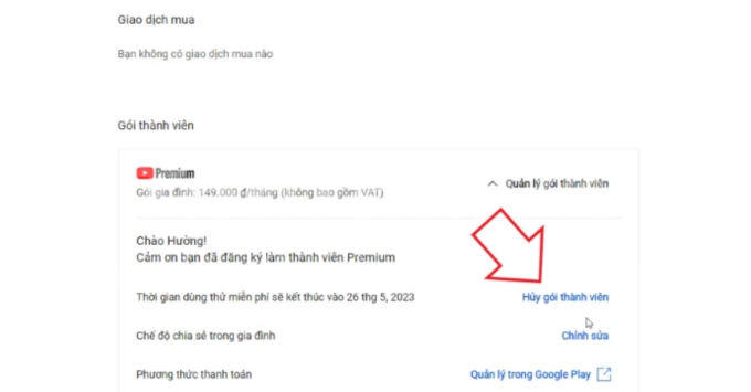 Cách hủy YouTube Premium trên máy tính nhanh chóng