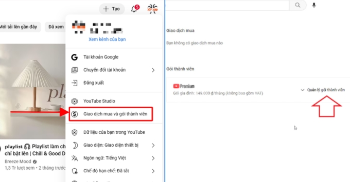 Cách hủy YouTube Premium trên máy tính