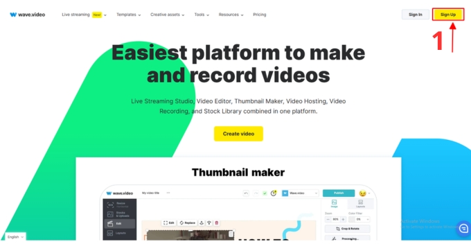 Đăng ký tài khoản trên Wave video