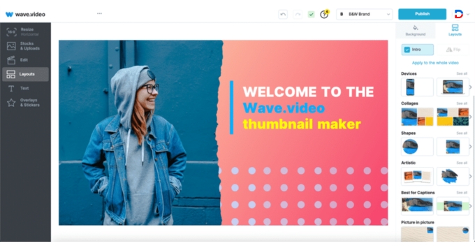 Thiết kế thumbnail bằng Wave video