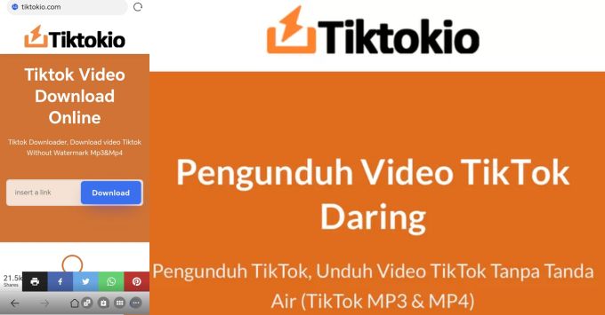 Lưu ý về tải TikTokio