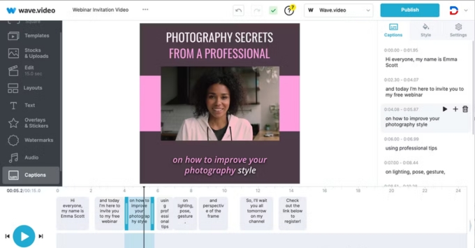 Tính năng AI thông minh của Wave video