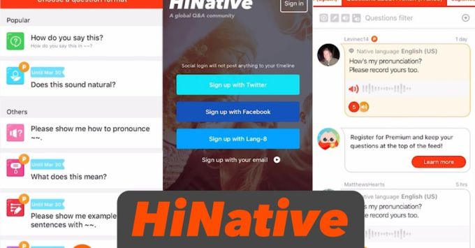 Web học bài chung cùng người lạ HiNative