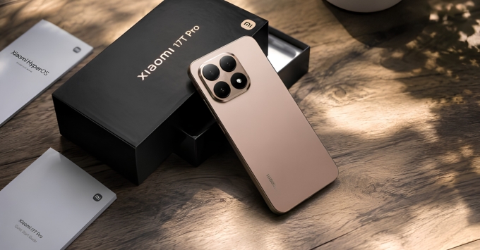 Điện thoại Xiaomi 17T Pro khung nhôm phẳng mặt lưng sợi thuỷ tinh cao cấp
