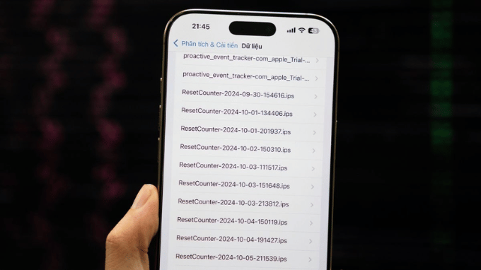 Kiểm tra Panic Full và Reset Counter trên iPhone
