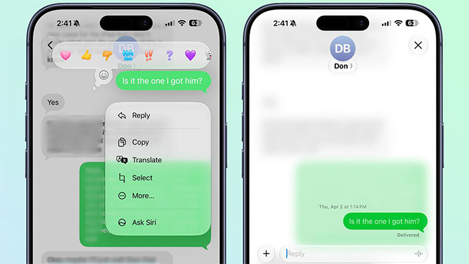 RCS: trả lời tin nhắn cụ thể và emoji hiển thị trực tiếp