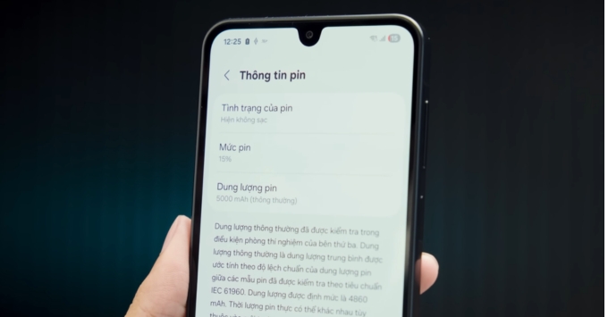Samsung Galaxy A17 5G sở hữu pin 5000mAh cho thời lượng sử dụng bền bỉ cả ngày