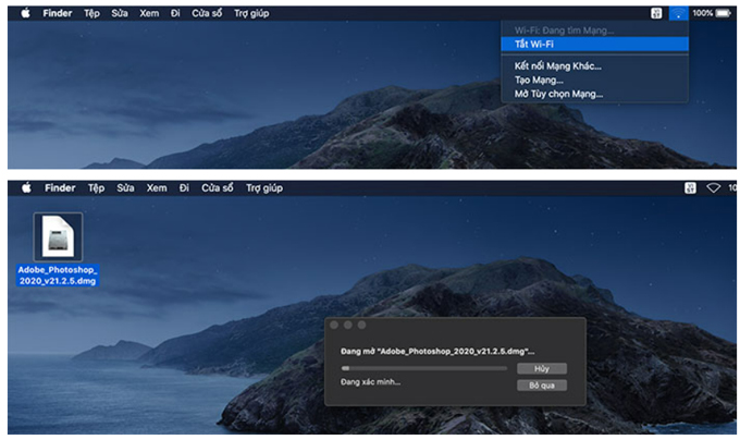 Cách tải Photoshop miễn phí trên máy Mac bước tắt wifi và bảo mật