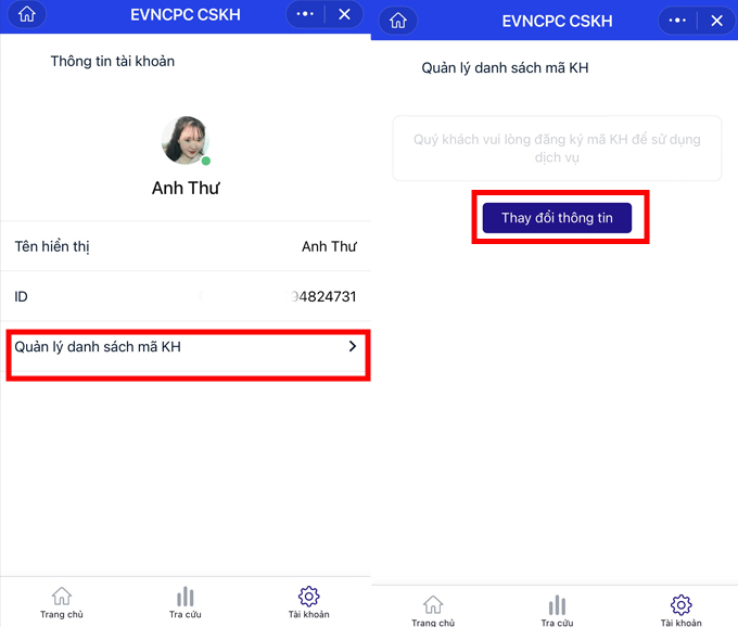 Cách tra cứu hóa đơn tiền điện online bằng zalo bước đăng ký