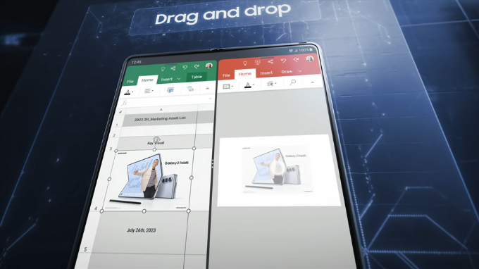 Galaxy Z Fold 5 drag and drop độc đáo