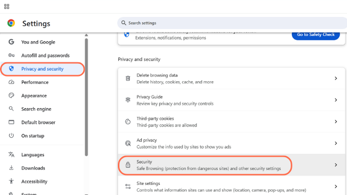Cách bật enhanced protection trên máy tính bước 1
