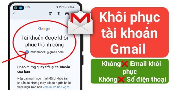 Cách lấy lại mật khẩu Gmail khi bị mất số điện thoại và email khôi phục