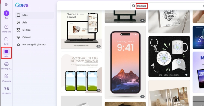 Tạo mockup sản phẩm bằng canva