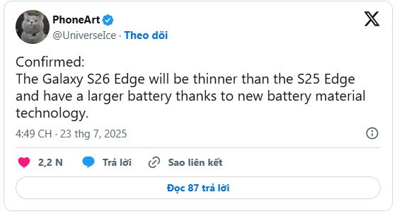 Galaxy S26 Edge khiến người dùng bất ngờ với những nâng cấp mới.