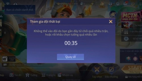 Lỗi Liên Quân Mobile không vào được trận, đây là cách khắc phục