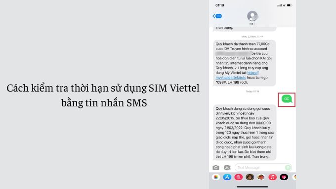Cách kiểm tra thời hạn sử dụng SIM Viettel bằng tin nhắn SMS