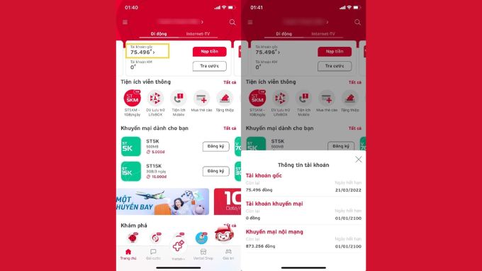 Cách kiểm tra thời hạn sử dụng SIM Viettel bằng app My Viettel