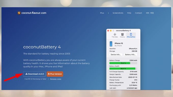Kiểm tra chu kỳ sạc bằng CoconutBattery trên máy Mac b1