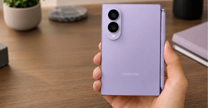 Cụm camera kép 50MP trên Galaxy Z Fold 8 với camera chính và camera góc siêu rộng