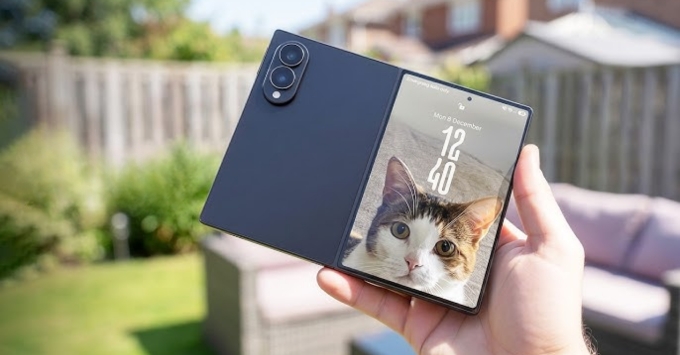 Thiết kế gập mới của Galaxy Z Fold 8 với màn hình rộng và kiểu dáng mỏng nhẹ