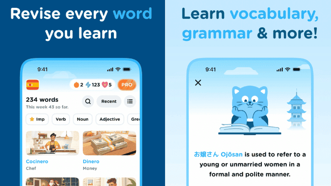 Luyện tập từ vựng với Airlearn