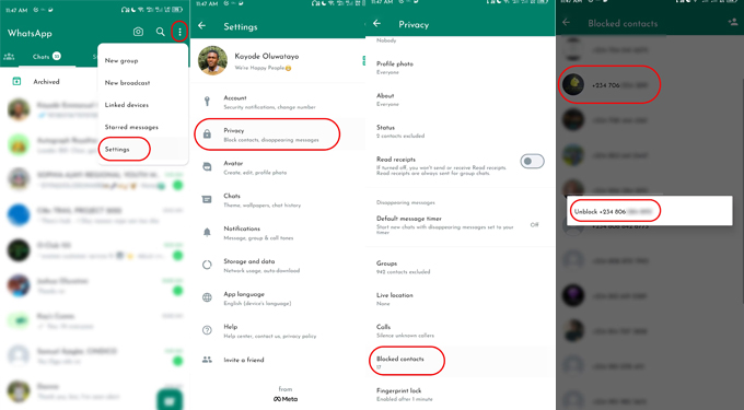 Cách bỏ chặn WhatsApp cho Android