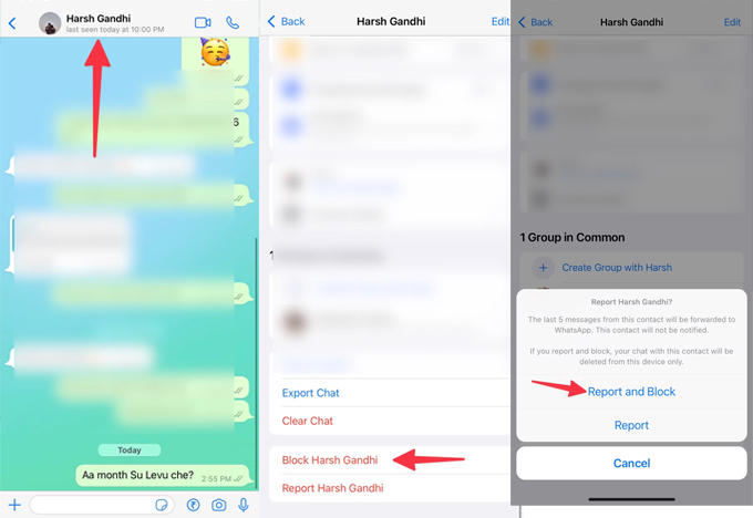 Cách báo cáo và chặn trên WhatsApp cho iOS