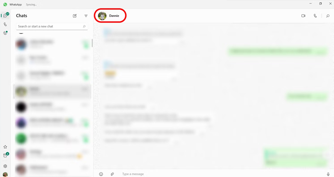 Cách báo cáo và chặn trên WhatsApp trên máy tính chọn liên hệ