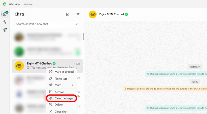 Cách xóa thư rác trên WhatsApp cho máy tính xác nhận xóa