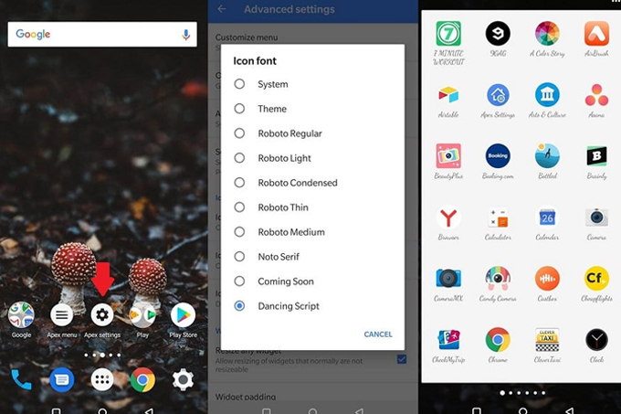 Cách thay đổi phông chữ trên điện thoại Android bằng app Apex Launcher