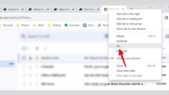nhóm và ghim Tab trong Google Chrome bước 1