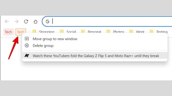 nhóm và ghim tab